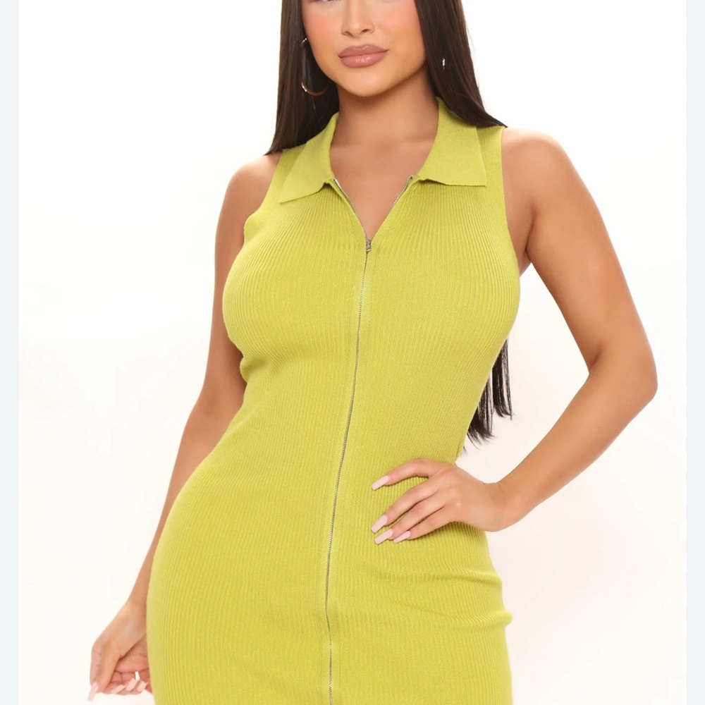 Fashion Nova Lime Green Maxi Dress